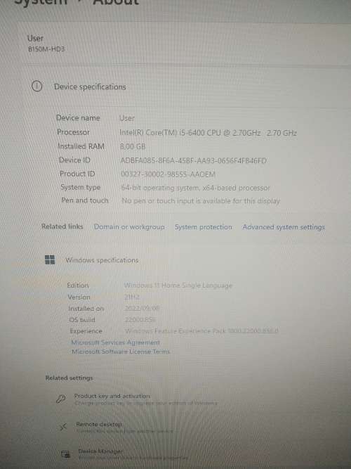 Intel i5 6400 Desktop PC