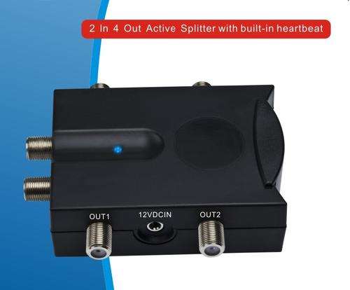 SLX 2-in 4-out Active TV link Splitter with Heartbeat