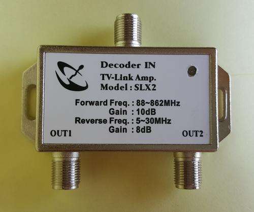 2 Way Powered Active Compact Aerial Splitter with RF Amplifier SLX2  For TV Link