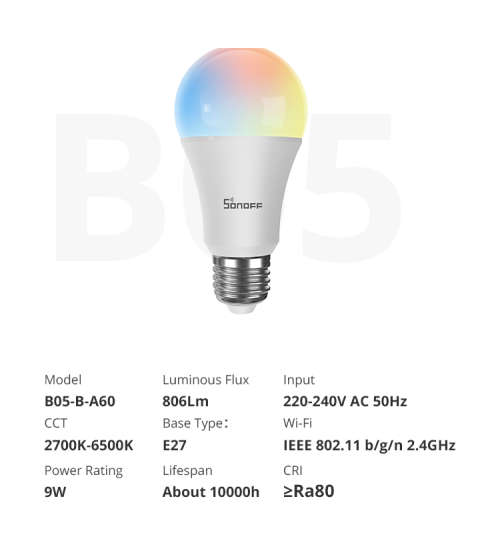 Sonoff RGB Bulb B05 -B-60
