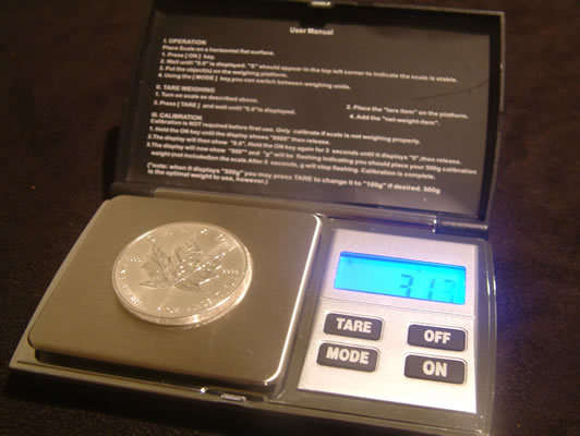 Pocket jewelers scale.  Essential tool for determining gold and silver value. by www.fine999.com