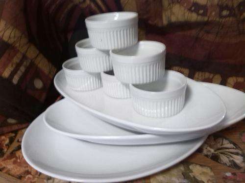 Set of platters and ramekins