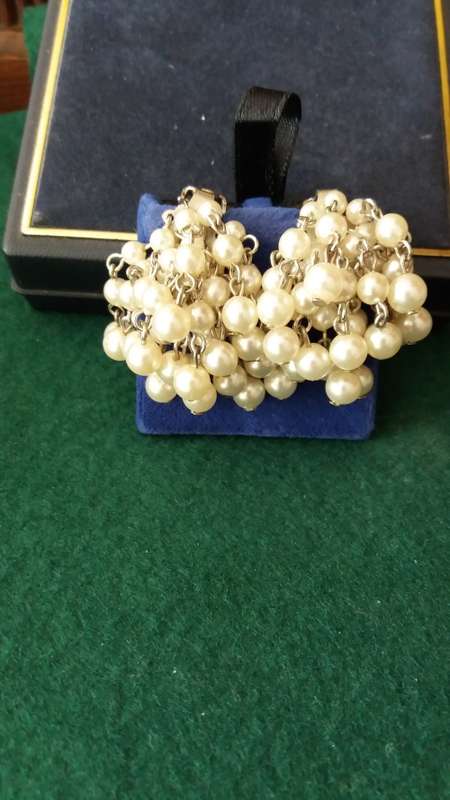 Vintage Faux Pearl Clip-On Earring -  ( Bunch Of Grapes )