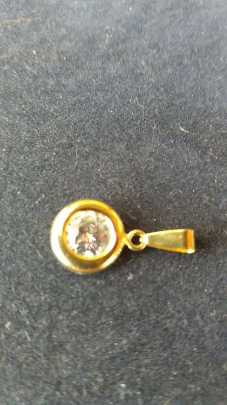 Dainty 9ct Yellow Gold Cz Pendant