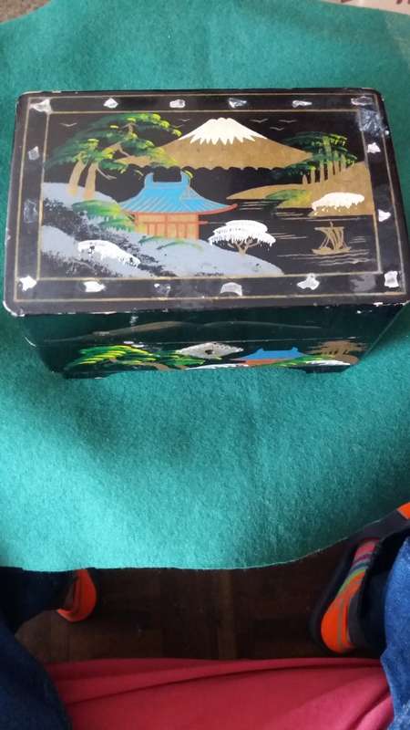 Japanese Hand Painted Musical Jewellery Box - (Working)