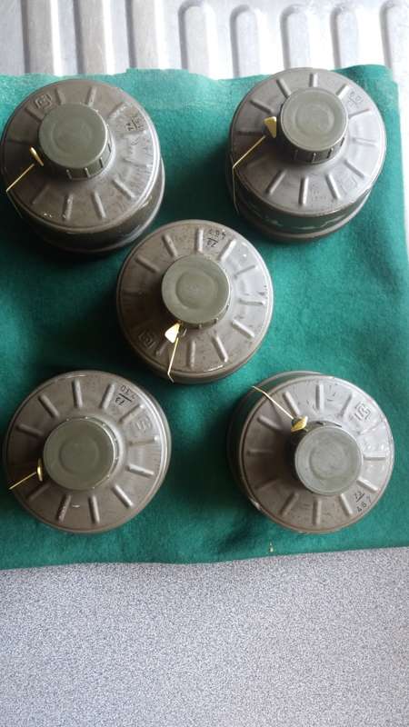 Israeli Military NBC Gas mask filter lot.