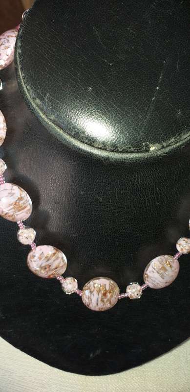 Vintage Pink Murano Glass Necklace