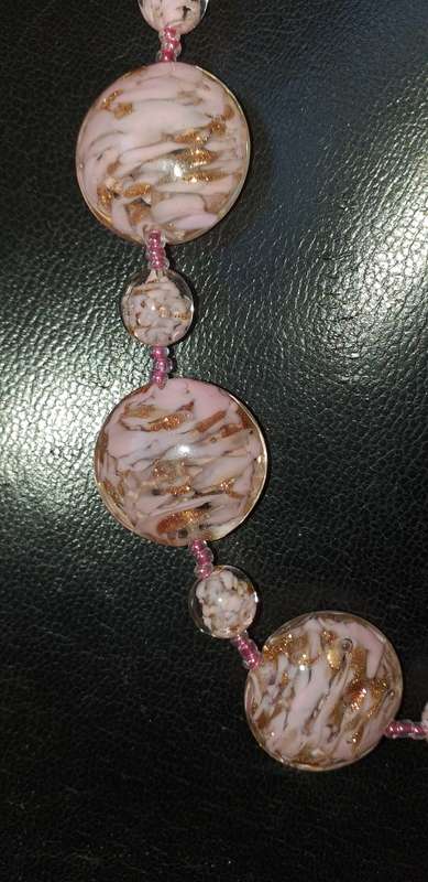 Vintage Pink Murano Glass Necklace