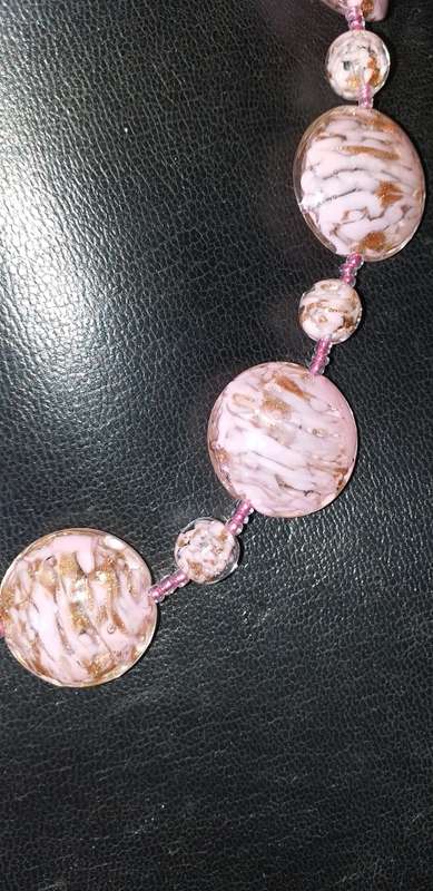 Vintage Pink Murano Glass Necklace
