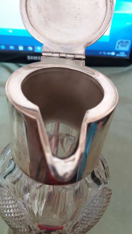 Rare Antique Austro-Hungarian 800 Silver And Cut Crystal Claret Jug