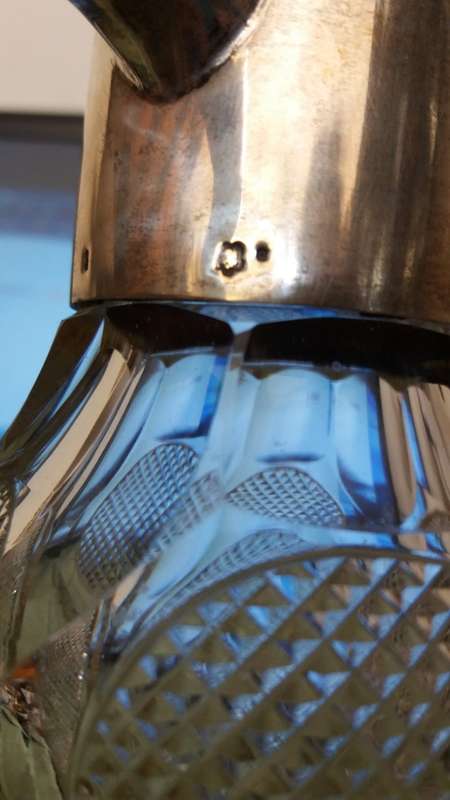 Rare Antique Austro-Hungarian 800 Silver And Cut Crystal Claret Jug
