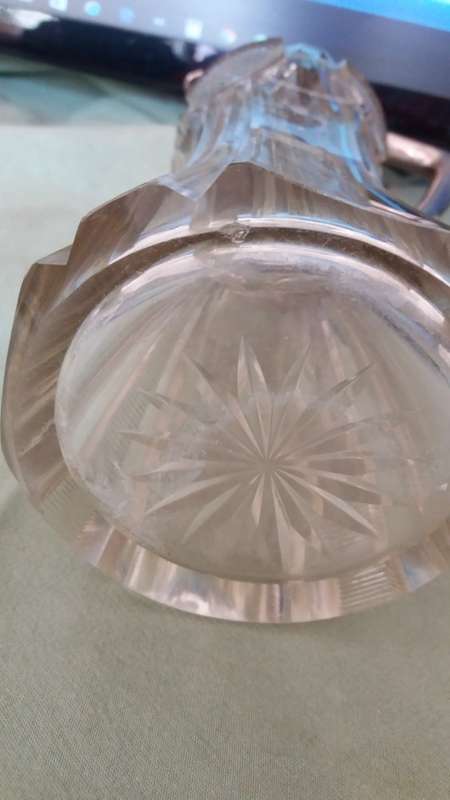 Rare Antique Austro-Hungarian 800 Silver And Cut Crystal Claret Jug