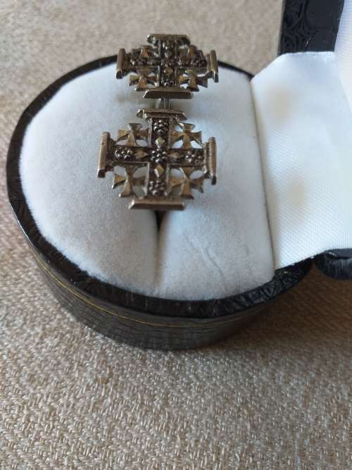 Vintage Pair Of Silver Cross Cufflinks