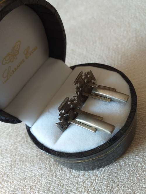 Vintage Pair Of Silver Cross Cufflinks