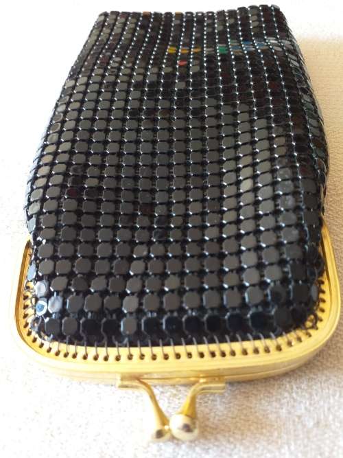 Vintage Black Metal Mesh Spectacle Case
