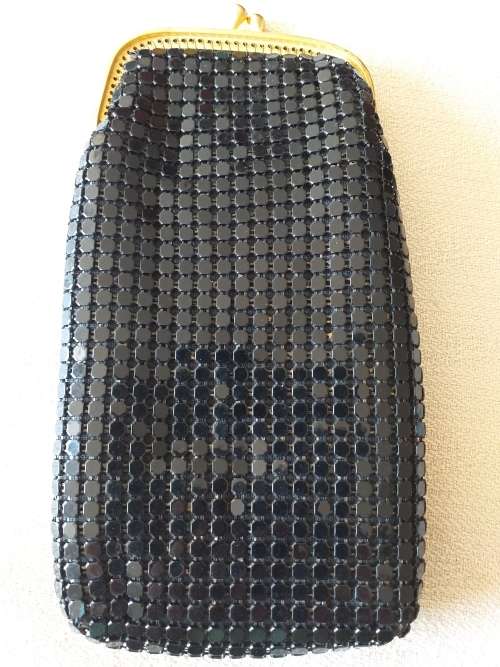 Vintage Black Metal Mesh Spectacle Case
