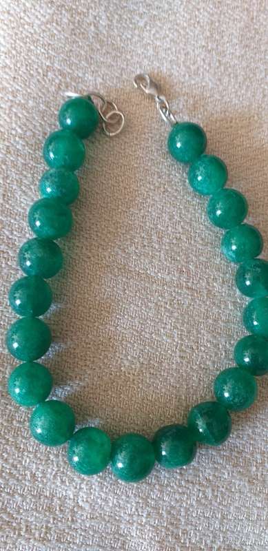 Natural Genuine Earth Mined Green Gemstone Beads Bracelet