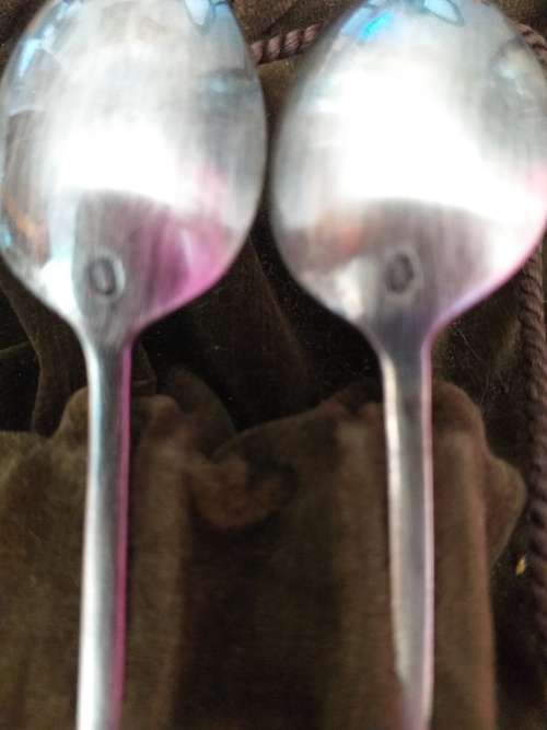 Vintage Set Of Boxed Silver?? Demitasse Spoons