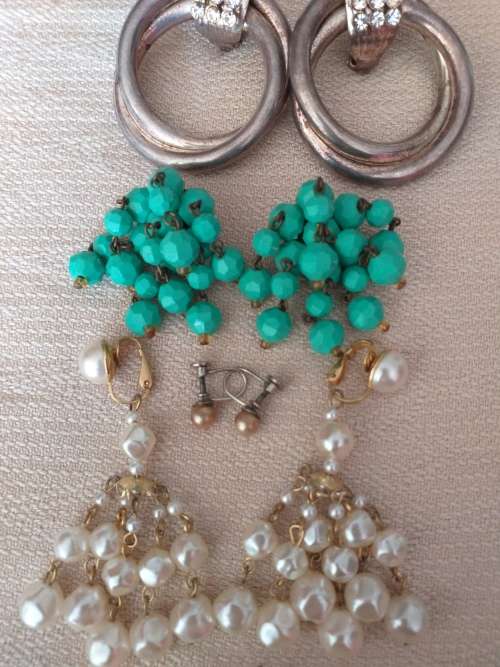 A Job Lot Of Vintage Costume Earrings