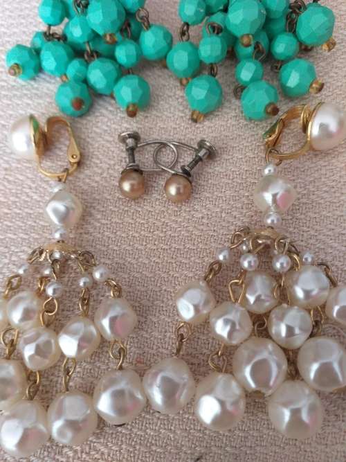 A Job Lot Of Vintage Costume Earrings