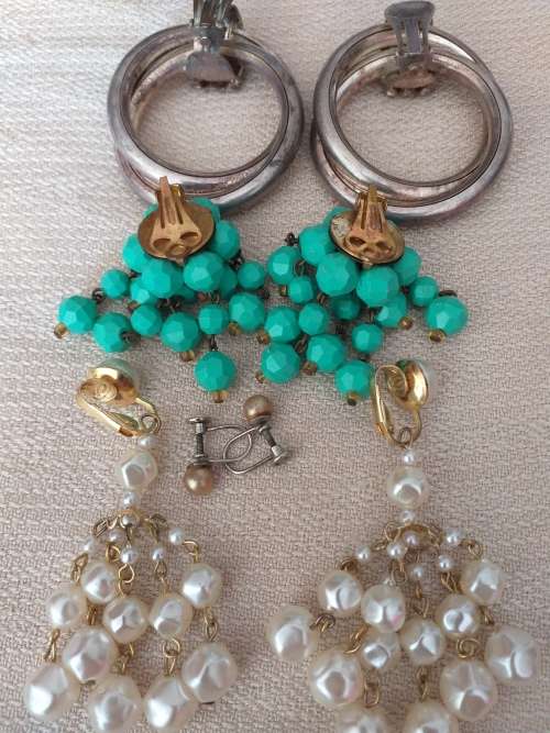 A Job Lot Of Vintage Costume Earrings