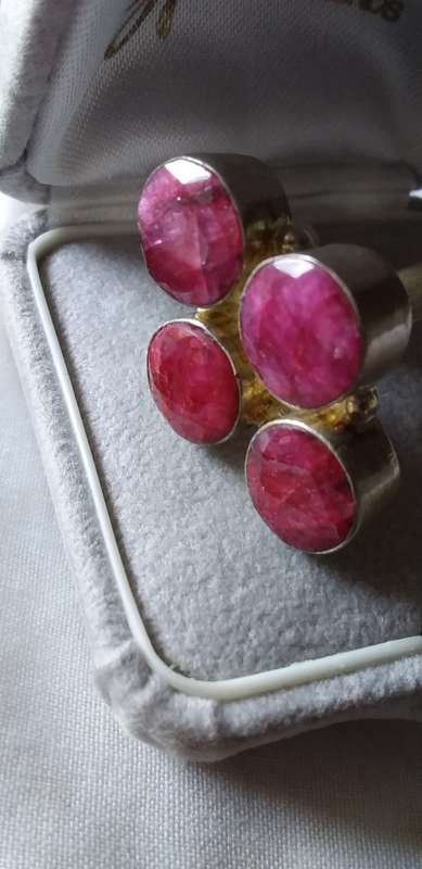Genuine Ruby Quartz Gemstone Ring