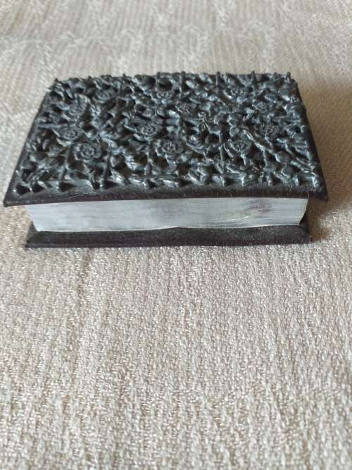 Ornate Pewter Covered Miniature Note Book