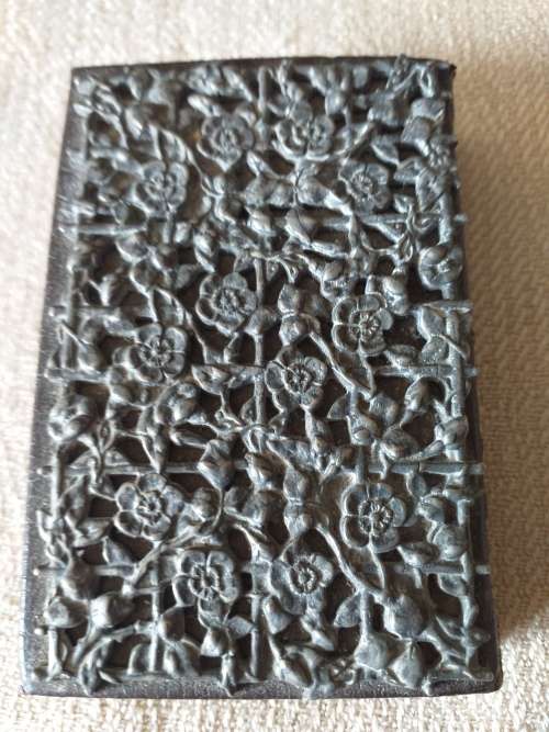 Ornate Pewter Covered Miniature Note Book