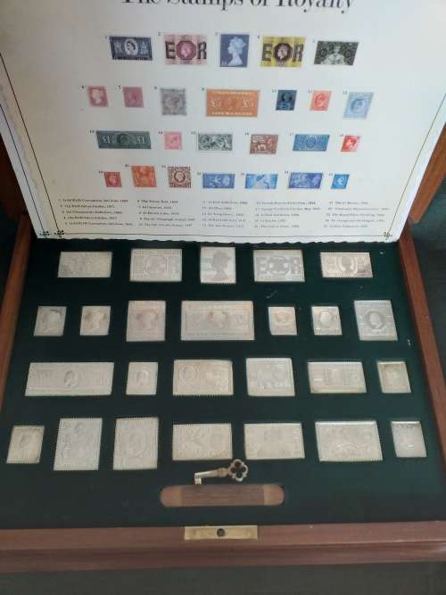 Boxed Set Of Solid Sterling Silver `Stamps OF Royalty` - (461.g)