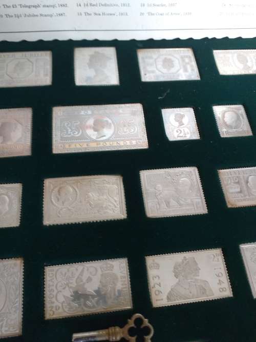 Boxed Set Of Solid Sterling Silver `Stamps OF Royalty` - (461.g)