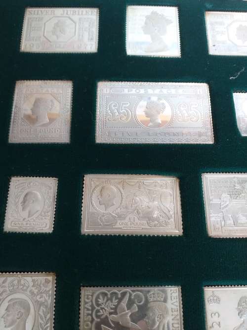 Boxed Set Of Solid Sterling Silver `Stamps OF Royalty` - (461.g)