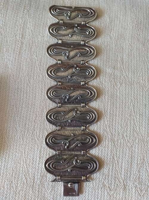 Antique/Vintage Large Sterling Silver Bracelet - (65.1g)