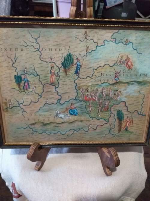 Very Rare Antique Poly Albion Map Of The Shyre Counties - (1613)