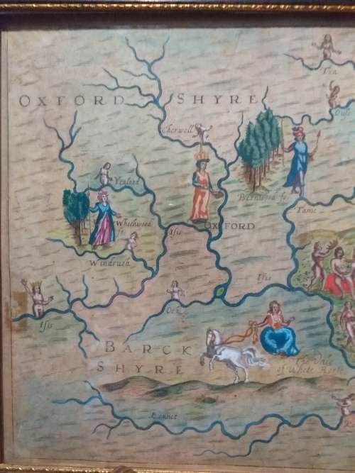 Very Rare Antique Poly Albion Map Of The Shyre Counties - (1613)