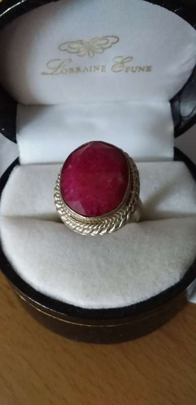 Genuine Ruby Quartz Gemstone Ring