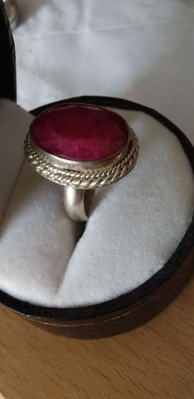 Genuine Ruby Quartz Gemstone Ring