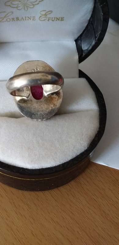 Genuine Ruby Quartz Gemstone Ring