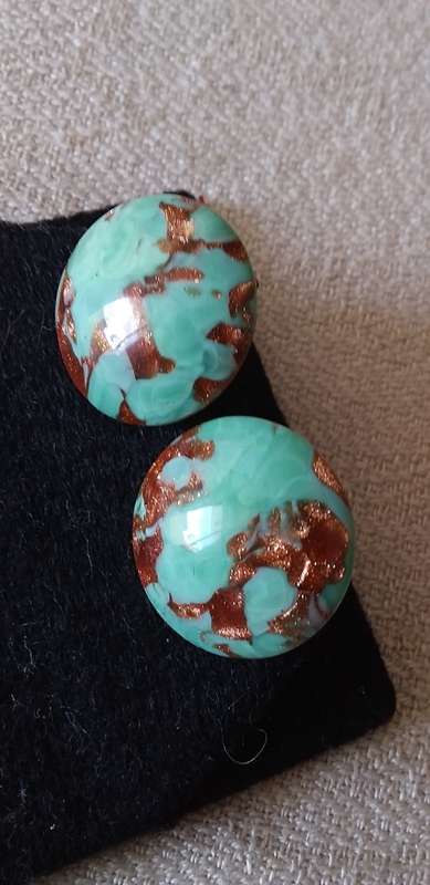 A Pair Vintage Murano Glass Clip On Earrings