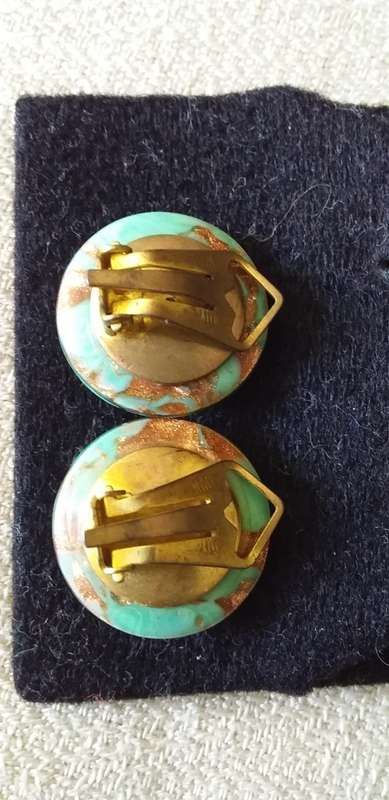 A Pair Vintage Murano Glass Clip On Earrings