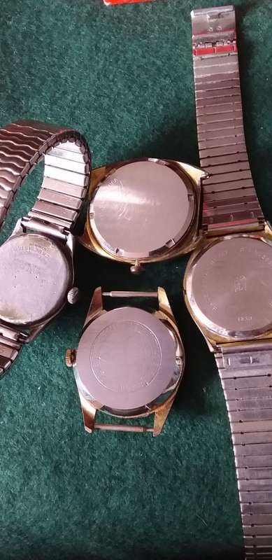Job Lot Of Four Vintage Men`s Wrist Watches For Spares Or Repairs - (All Not Working)