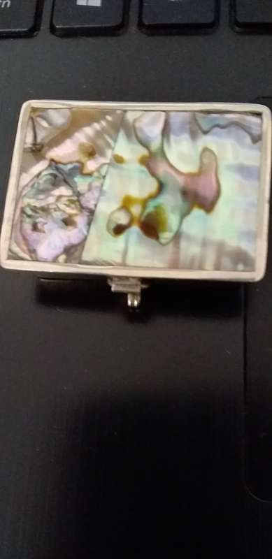Sterling Silver And Abalone Shell Pill Box
