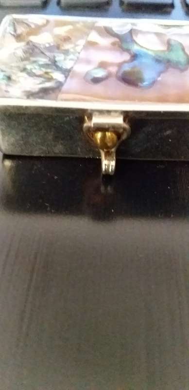 Sterling Silver And Abalone Shell Pill Box