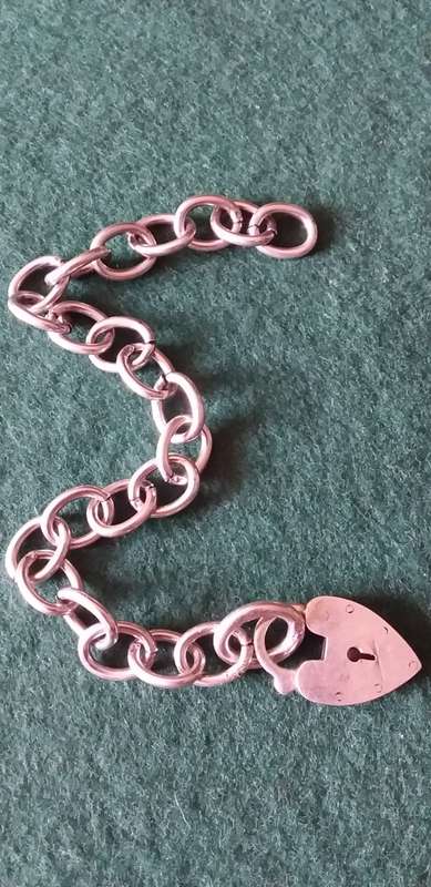 Vintage Sterling Silver Bracelet With Padlock