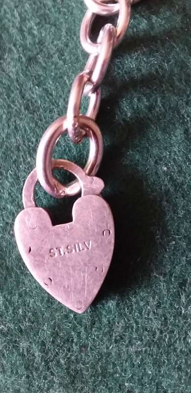 Vintage Sterling Silver Bracelet With Padlock