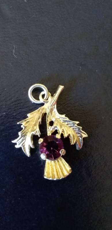 Scottish Sterling Silver And Purple Stone Pendant