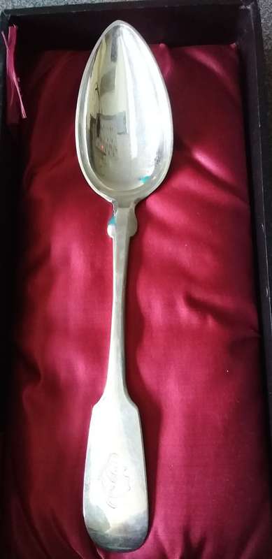 Antique German Silver Serving Spoon - (62g) -No1
