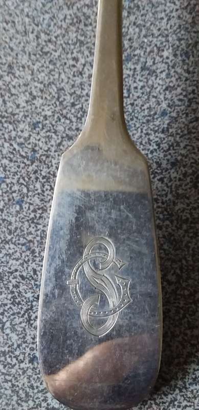 Antique German Silver Serving Spoon - (62g) -No1