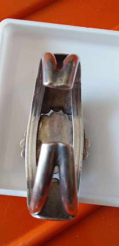 Vintage Native American Sterling Silver And Turquoise Cuff Bangle - (Signed) (58.7g)