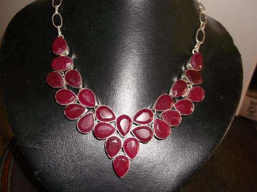 Red Ruby Colour Quartz Stone Necklace