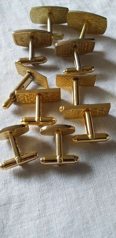 Vintage Job Lot Of 5 Gold Plated Cufflinks - (1 bid)